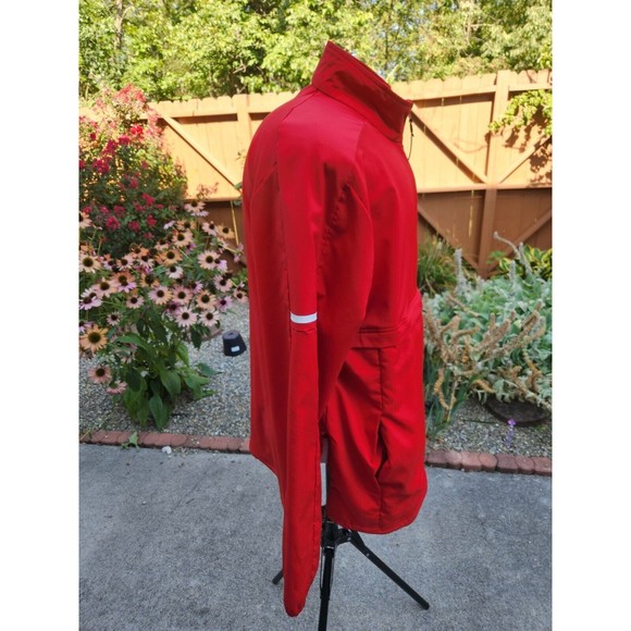 Adidas Men Size Large Pull Over Quarter Zip Jacket Red with White Logo - Picture 4 of 6